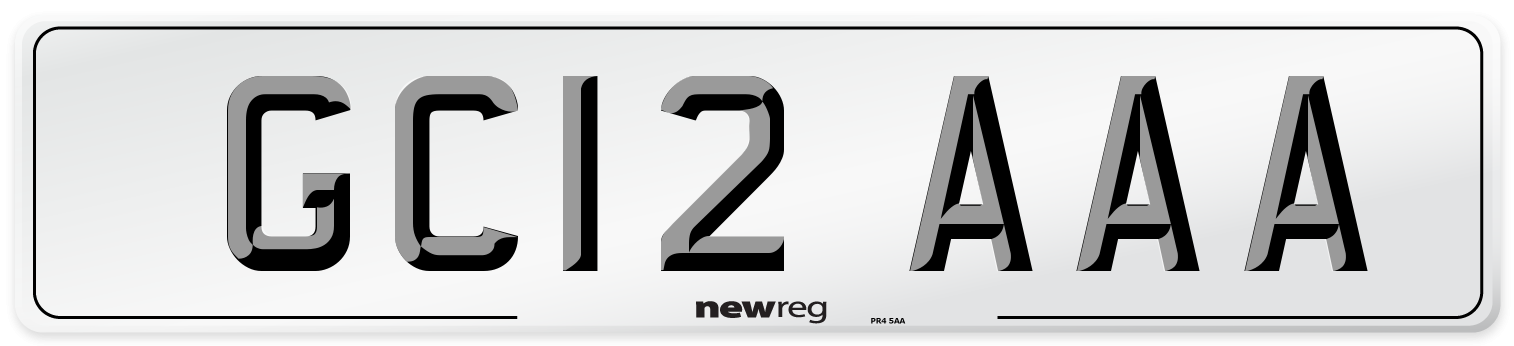 GC12 AAA Number Plate from New Reg